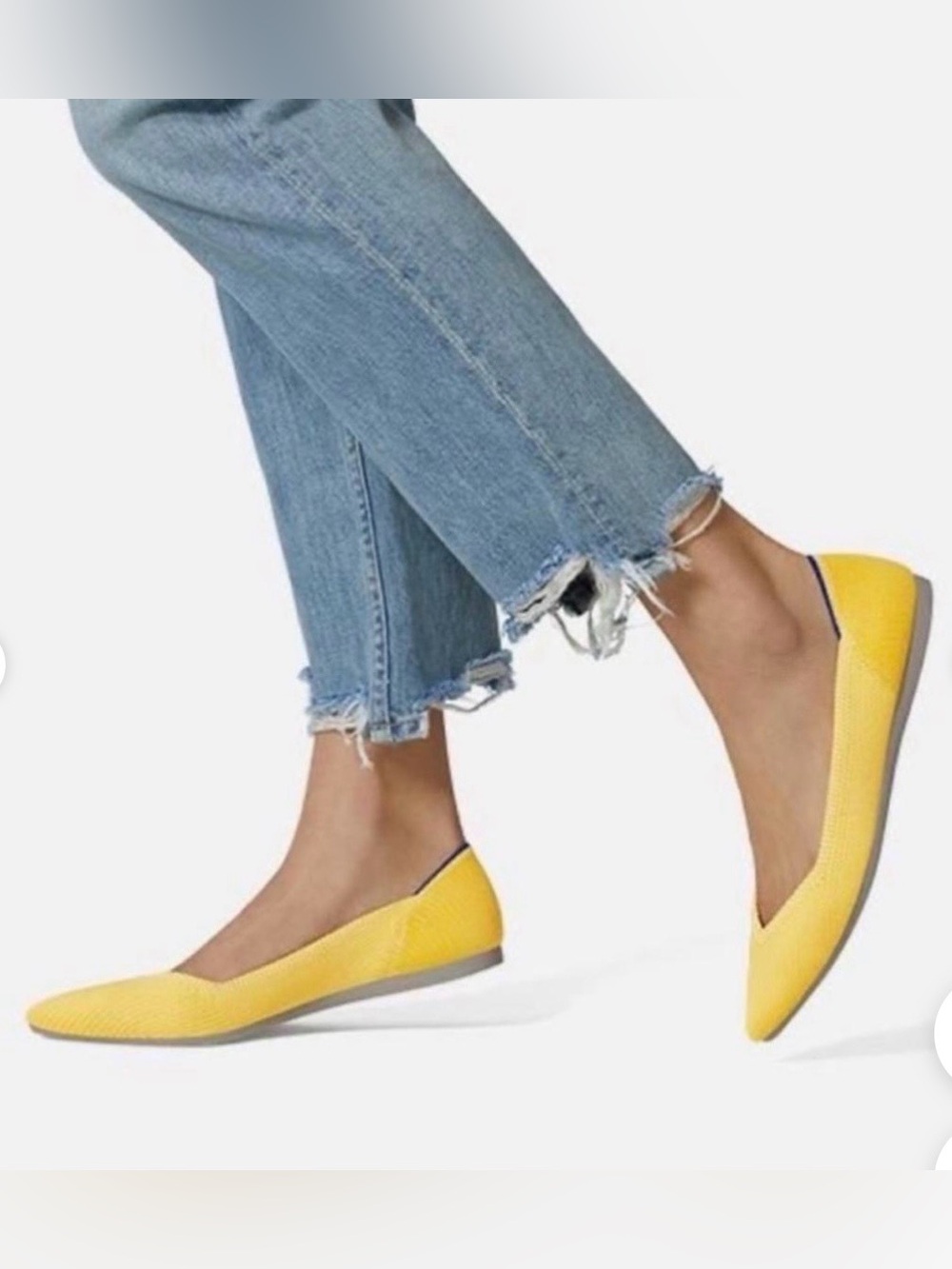Rothy's The Point Textile Yellow Pointed Toe Ballet Flats Size 9